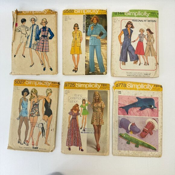 Simplicity Lot of 19 Patterns Vintage 70s Mens Womens‎ Craft - Picture 2 of 7